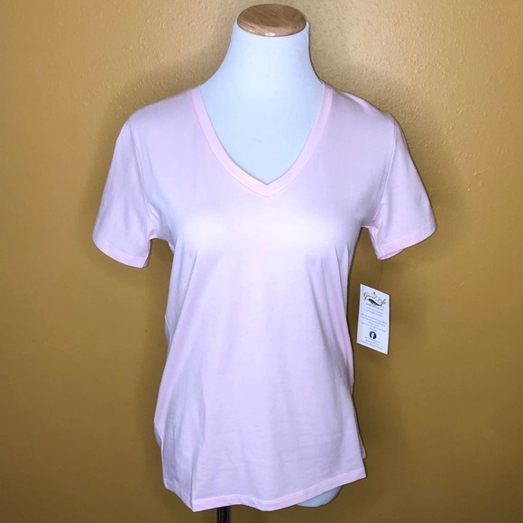 Good Life Shirt Light Pink V-Neck Basic Tee New - Picture 1 of 2